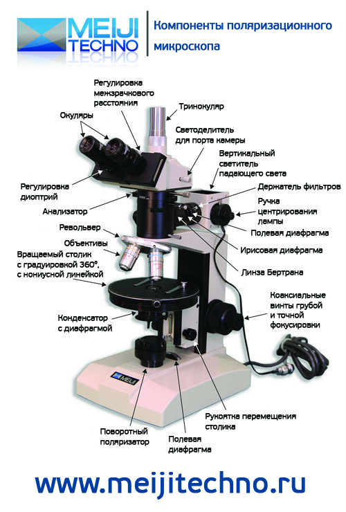 Компоненты поляризационного микроскопа